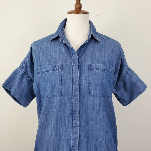 Madewell Denim Drop Hem Shirt Dress - Picture 6 of 16